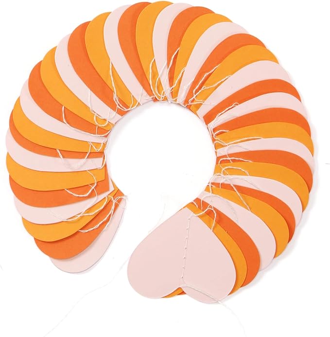 Pink Orange Fall Engagement Party-Decorations Heart-Garland - 52ft Fall Autumn Thanksgiving Harvest Hanging Streamers Banner,Birthday Baby Bridal Shower Wedding Bachelorette Groovy Decor Panduola