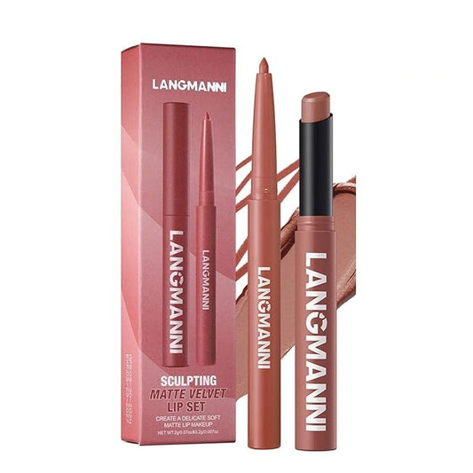 Lip Liner + Lipstick Set (12 Shades Available) -Matte Lipstick for Women, Silk Finish Hydration Lip Kit, Waterproof Smooth Creamy Texture, Bold to Nude Shades for Daily & Party Wear, Makeup Gift(06)