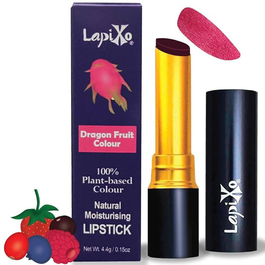 LAPIXO 100% Plant-based Color Lipstick, Unique Formula, Natural + Moisturizing | Non-Toxic, All Food Ingredients, Antioxidant-rich, Natural Matte Vibrant Color, 4.4g/0.15oz (Dragon Fruit color)