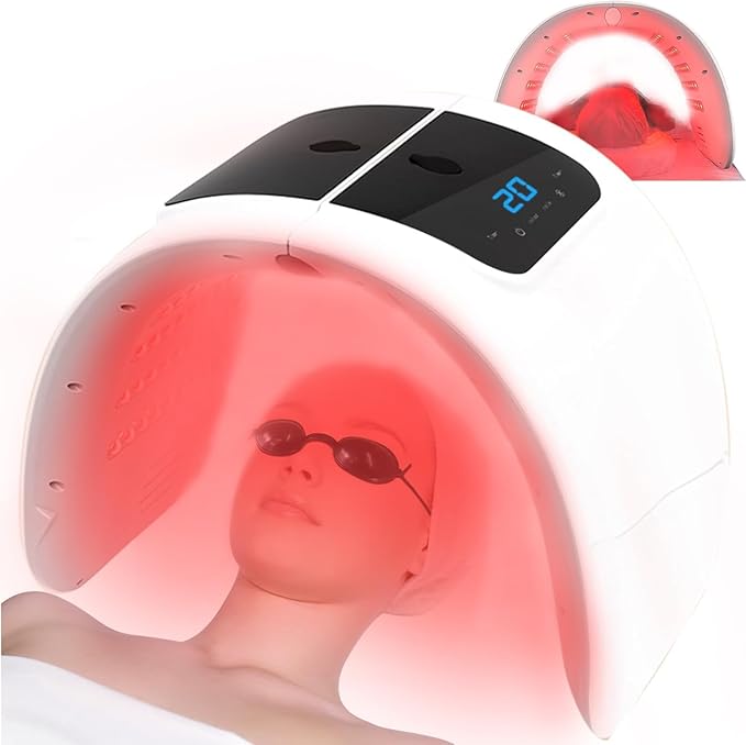 Light Mask - 7 Color Photon Facial Device for Skin Care, Red & Blue Light for Face, Neck & Body, Rechargeable Home Use