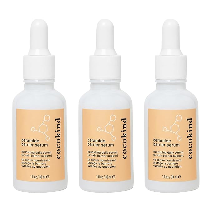 Cocokind Ceramide Barrier Serum, Hydrating Serum to Reduce Dryness, All Skin Types including Sensitive Skin, Fragrance Free, Cruelty Free, 1 fl oz (Trio Pack)