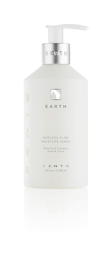 Zents Hand & Body Wash (Earth Fragrance) | Hydrating Anti-Aging Cleanser with Organic Shea Butter & Aloe for Dry Skin | Gentle & Nourishing | 10 fl oz