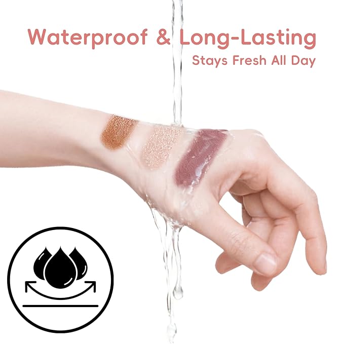 Eyeshadow Stick 3Pcs Set, Waterproof & Crease-Proof, Easy Blendable Makeup Pencil for Beginners, Color Includes Matte Dusty Pink & Shimmer Peach & Fenugreek, 1.9g Each Stick