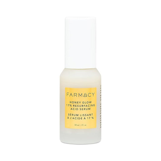 Farmacy Face Exfoliator Serum - Honey Glow 17% AHA + BHA Liquid Exfoliant & Salicylic Acid Serum - Resurfacing Skin Care for Reduced Pores + Texture - Hydrates Skin for an Overall Glow (30ml)