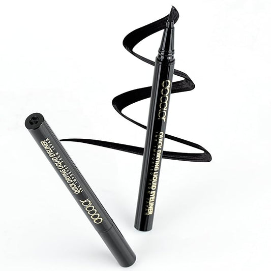 docolor Eyeliner, 2PCS Black Liquid Eyeliner Waterproof Eye Liner Pen Super Slim Precise All Day Black Eye Pencils Professional Makeup Liquid Eye Liner Pencil for Women