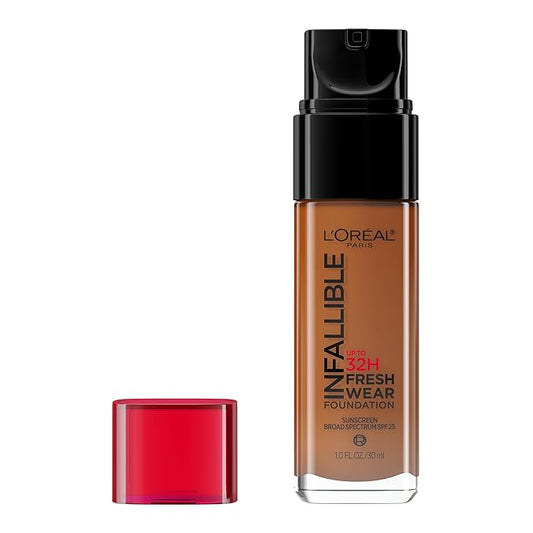 L'Oreal Paris Makeup Infallible Up to 32 Hour Fresh Wear Lightweight Foundation, 515 Copper, 1 Fl Oz, Packaging May Vary