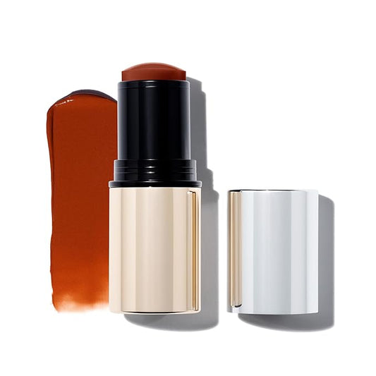 MAKE Beauty Heat Stroke Cream Blush Stick for Cheeks with Natural Hydrating Dewy Finish. Creamy Gel Blush Balm - Shade Toasted, Warm Light Brown Cheek Tint