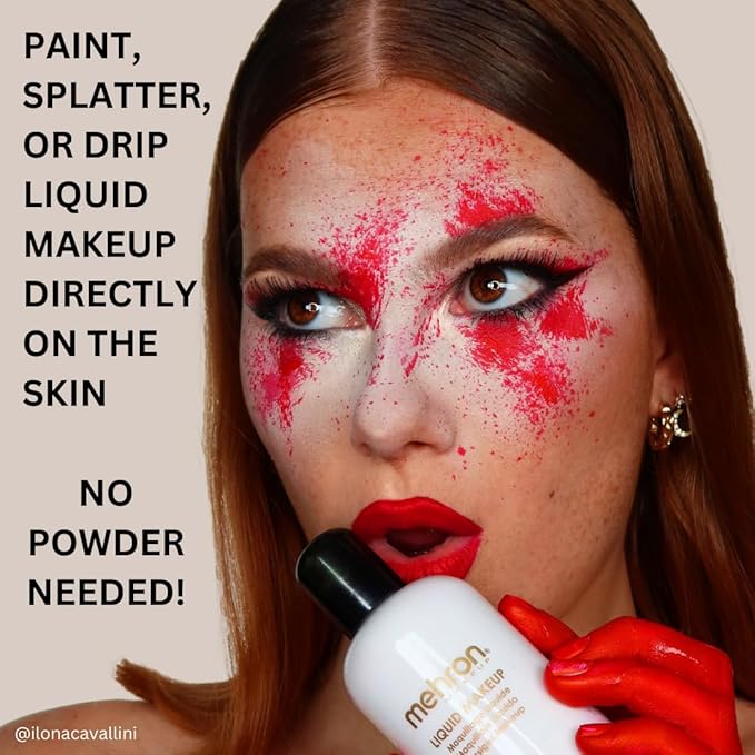 Mehron Makeup Liquid Makeup | Face Paint and Body Paint Perfect for Halloween, Cosplay I Air Brush Compatible 4.5 oz (133 ml) (MOONLIGHT WHITE)