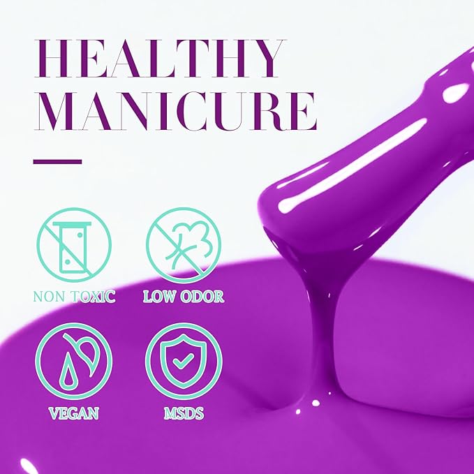 Double Rhythm 15ML Neon Purple Gel Polish Pure Sheer Same Color Same Bottle Soak Off Gel Polish Art Manicure Salon DIY at Home for Women (Purple Lavender-A1313)