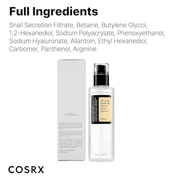COSRX Snail Mucin Repairing Serum 100ml, Hydrating Serum for Face with Snail Secretion Filtrate for Dull Skin & Fine Lines, Korean Skin Care
