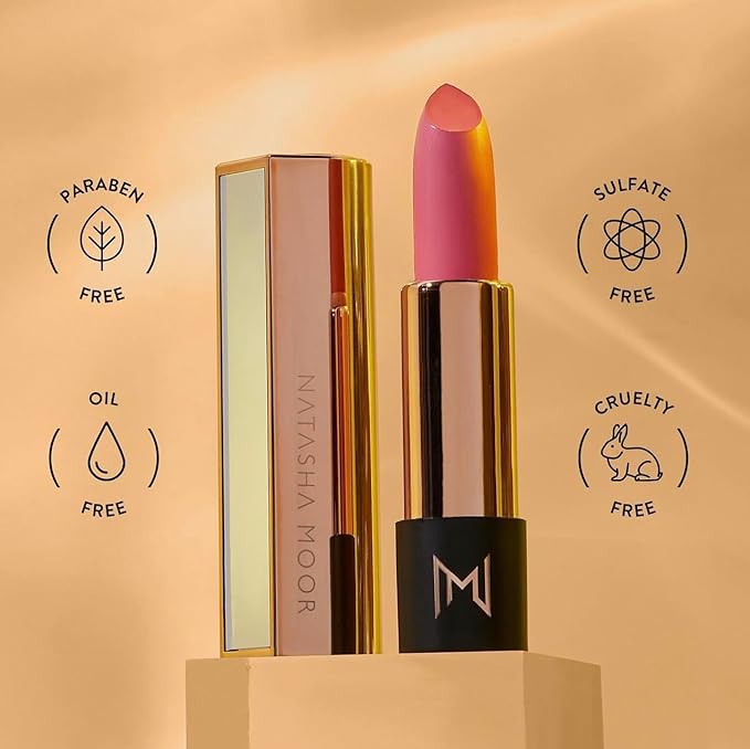 NATASHA MOOR Silk Suede Lipstick: Long-Lasting, Hydrating Semi-Matte Finish - Creamy, Cruelty-Free Formula - Silky Smooth and Highly Pigmented - GOAL DIGGER
