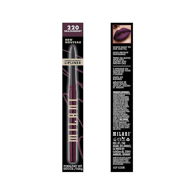 Milani Understatement Lipliner Pencil - Highly Pigmented Retractable Soft Lip Liner Pencil, Easy to Use Lip Makeup