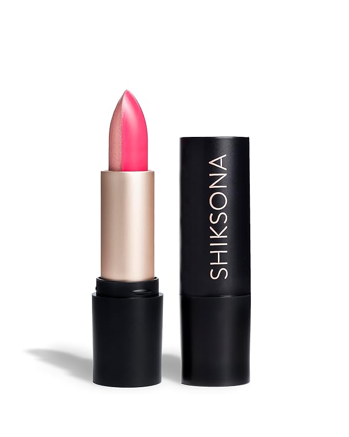 ShikSona Full Coverage Split Bullet Matte Lipstick | Vegan | Gluten, Paraben and Cruelty Free, Creamy Lipstick in a Shimmery Cool Pink/Deep Coral Pink Matte (Mover and Shaker)