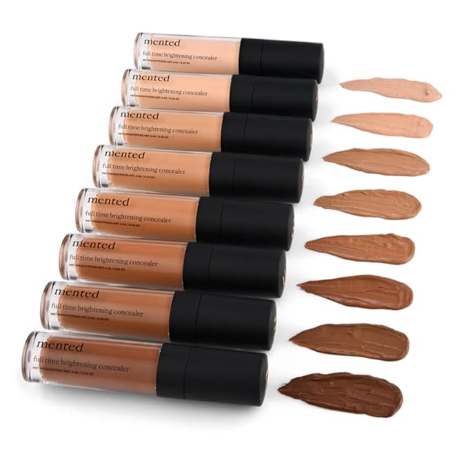 Mented Cosmetics Full-Time Eye Brightening Concealer for Women, Lightweight Full-Coverage Eye Makeup Concealer, Under Eyes Make Up Corrector, Blemishes & Contour, Happy Hour