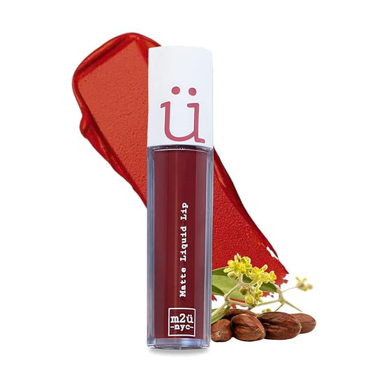 M2U NYC Red Matte Liquid Lipstick – Long Lasting High Impact Color with Up to 17H Wear – Matte Lipstick for Women – No Budge, Lightweight Creamy Vegan Formula Infused with Jojoba Oil - Blood