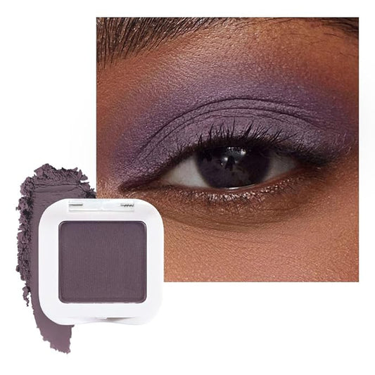 evpct Deep Purple Matte Single Eye Shadow Palette Makeup for Older Women, Purple Natural Pressed Eyeshadow Palette for Eyes, High Pigment Long-lasting Mini Monochrome Eyeshadow Sombra Para Ojos
