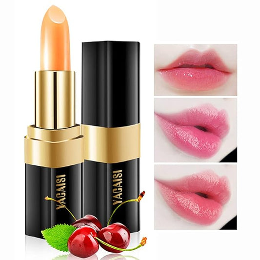 Red Cherry Color Changing Lipstick, Natural Moisturizing Lip Gloss Korean Lip Balm Long Lasting Lip Care Labiales Magicos Nutritious Magic Lipstick For Women