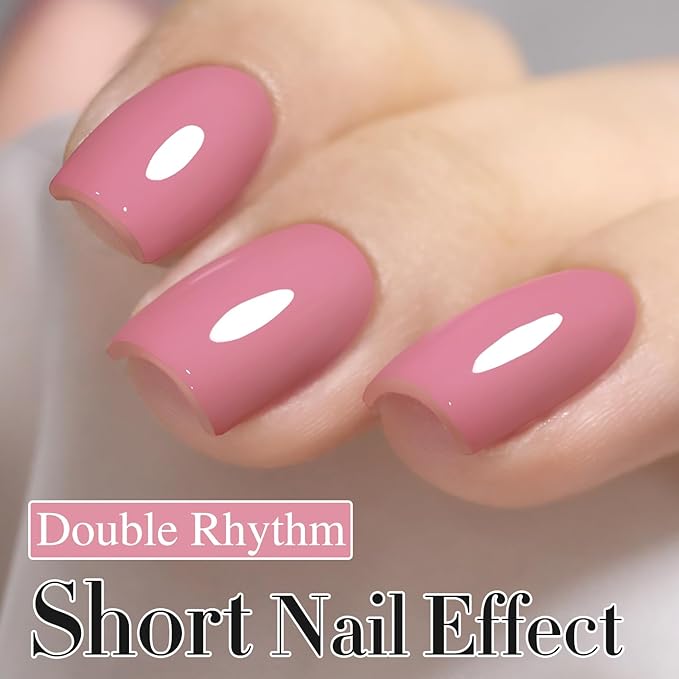 Double Rhythm 15ML Gel Nail Polish Pure Sheer Same Color Same Bottle Soak Off Gel Polish Art Manicure Salon DIY at Home for Women (Pale Pink-A1470)