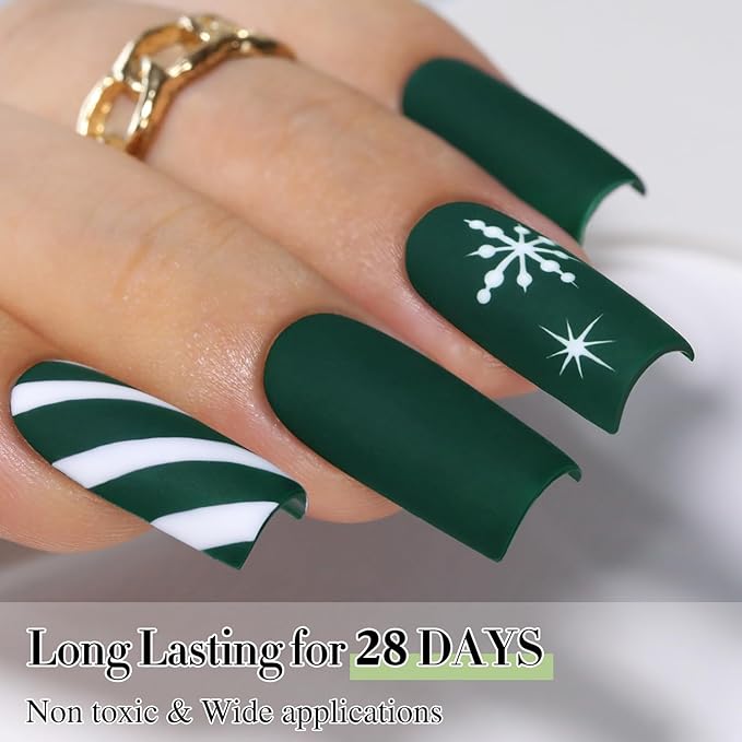 Double Rhythm 15ML Gel Polish Pure Sheer Same Color Same Bottle Soak Off Gel Polish Art Manicure Salon DIY at Home for Women (Deep Green-A1460)