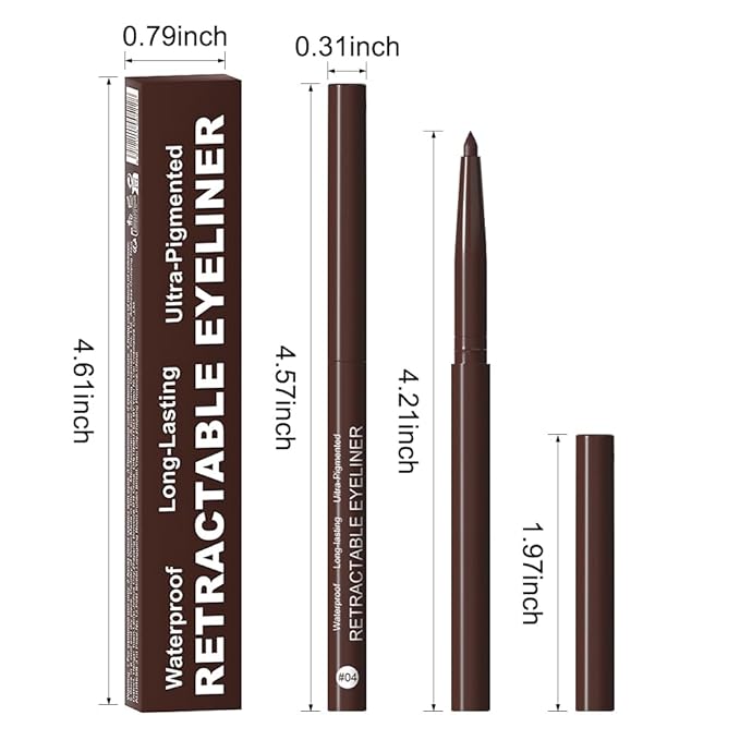 evpct Brown Eyeliner Pencils for Eyes, Brown Colored Eye Liner Pencil Makeup Waterproof Smudge Proof, Colored Gel Waterline Eyeliner Liquid, Face Eye Paint Stick Lipstick Pen Halloween Makeup
