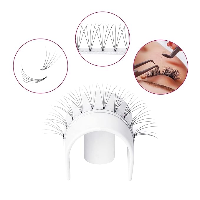 Volume Lash Extensions Premade Fans Eyelash Extensions Short Stem 3D 4D 5D 6D Premade Lash Extensions Fans 0.07 0.10 8-20mm Available Premade Lash Fans (5D-0.10D, 17mm)