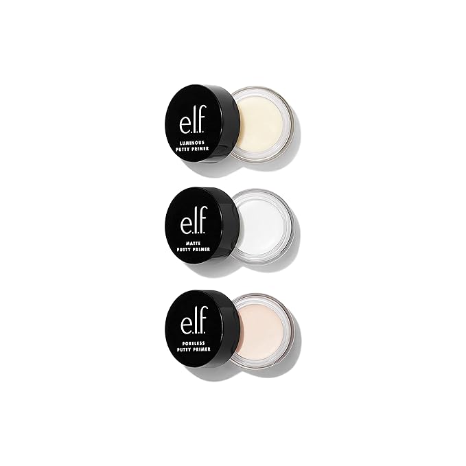 e.l.f. Cosmetics Putty Primer Trio, Includes Poreless Putty, Matte Putty & Luminous Putty, Travel Size, 0.14 Oz (4g) Each, 0.14 ounces