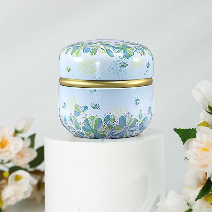 Body Powder Puff and Container for Dusting Powder, Women Powder Puff and Powder Case for Bath and Travel (Light Green)