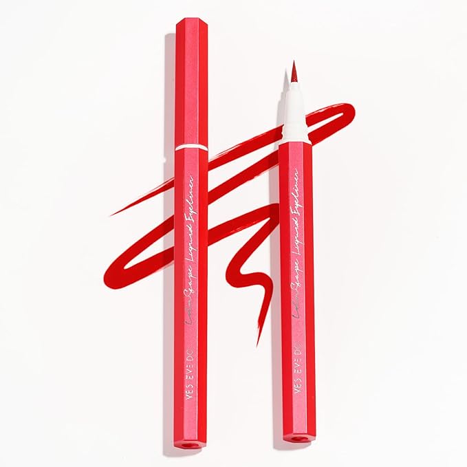 Liquid Eyeliner, Red Eyeliner Pen, Long Lasting Colored Eye Liner Pen with Precision Felt Tip, Water Removable, Friendly to Sensitive Skin, Party Makeup (Crimson Rave)
