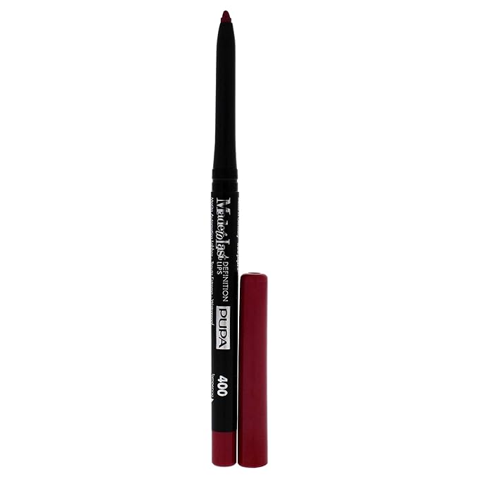 PUPA Milano Made To Last Definition Lips - Extreme Hold Automatic Lip Pencil, Waterproof - Color is Defined and Holds Flawlessly - For Precise Lip Contouring - 400 Intense Fuchsia - 0.012 Oz