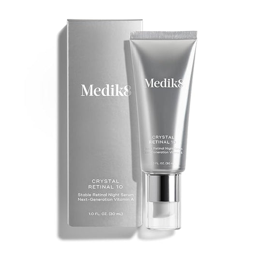 Medik8 Crystal Retinal 10 - Firming, Advanced Skin Retinaldehyde Face Serum - Night Serum with Hyaluronic Acid and Vitamin E - Gluten Free - 1 oz