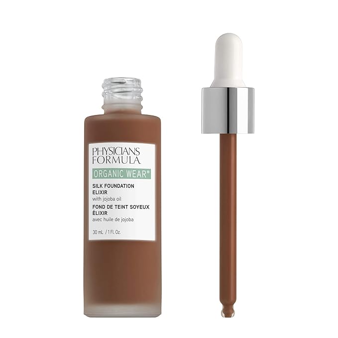 Physicians Formula Organic Wear All Natural Liquid Foundation Elixir Rich, Full Coverage | Dermatologist Tested, Clinicially Tested (Pack of 2)
