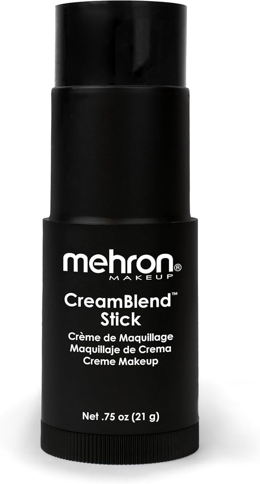 Mehron Makeup CreamBlend Stick | Face Paint, Body Paint, & Foundation Cream Makeup | Perfect for Halloween .75 oz (21 g) (Black)