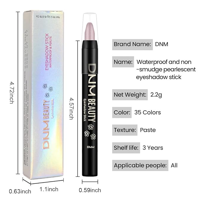 evpct Orchid Shimmer Cream Eye Shadow Brightener Sticks Set for Eyes, Orchid Shimmery Matte Pencil Eye shadow Applicator Stick Pen Palette Makeup Waterproof 26#