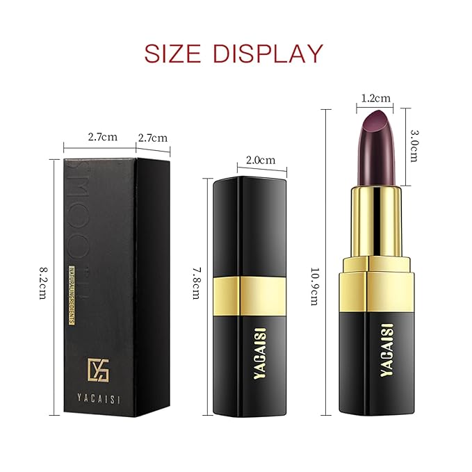 Color Changing Lipstick, Magic Color Changing Lip Balm (Black to Brick Red), Natural Moisturizing Labiales Magicos Lipstick For Women
