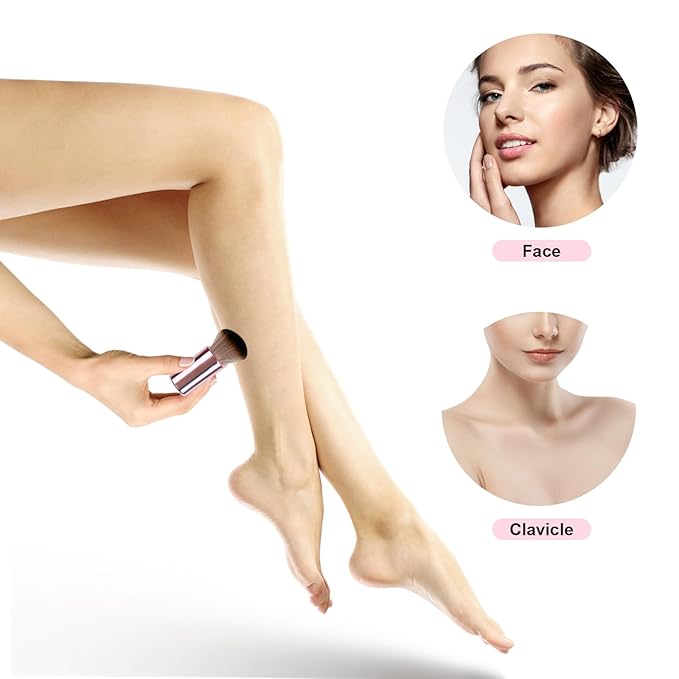 Yoseng Self Tan Brush for Body - Self Tanner Brush with Wavy Vegan Bristles, Pink Rose Gold Handle - Multiuse Body Makeup Brush for Sunscreen, Lotion & Tanning Mousse