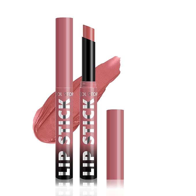 COOL STORY Matte Lipstick Lightweight Blurring Formula with High Impact Pigment, Long-lasting, 0.07 oz (Rose Nude)