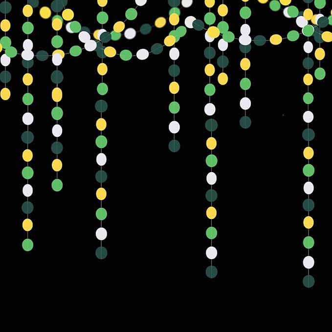 Yellow Green White Party-Decorations Garland - 52Ft Spring Summer Hanging Paper Streamers Banner, Graduation Birthday Wedding Engagement Baby Shower Garden Tea Party Decor Ouruola