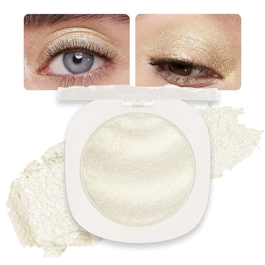 Champagne Rose Gold Shimmer Glitter Sparkling Monochrome Eyeshadow Palette,Metallic Single Eye Shadow for Older Women,Long Lasting Naturing-Looking Eye Makeup