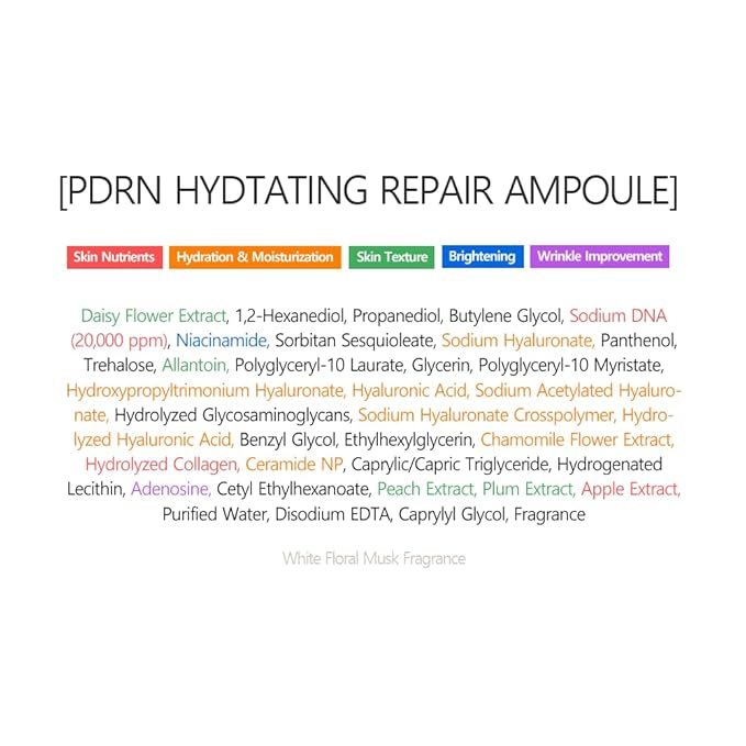 Swanicoco PDRN Hydrating Repair Ampoule Serum Powerful Anti Aging Face and Neck for Skin Turnover Skin Regeneration Wound Healing Korean Skincare 30ml 1Fl Oz