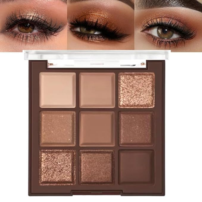 Neutral Brown Eye Shadow palette, Rose Gold Dark Brown Highly Pigmented Eyeshadow Palette,Matte Shimmer Nude Beige Eyeshadow Palette contour Makeup Long Lasting eyeshadow for woman