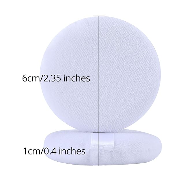 8 Pieces Powder Puff Face Soft Cotton Makeup Powder Pads for Loose, Setting, Pressed and Body Powder, White (2.36 Inch)