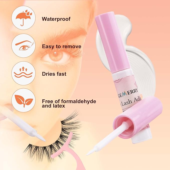 Strip Lashes Kit Natural False Eyelashes With Lash Glue Soft 10 Pairs Fake Eyelashes Strip Eyelashes Kit by GEMERRY