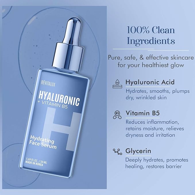 Hyaluronic Acid & Vitamin B5 Serum - Hydrating & Anti-Aging, Smooths Fine Lines, Moisture Retention - Dermatologist Tested, Cruelty-Free Korean Skin Care for All Skin Types - 2 fl. oz