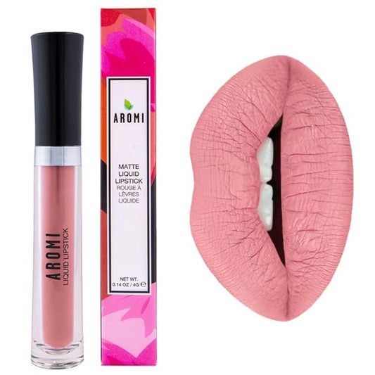 Aromi Matte Liquid Lipstick | Light, Pale Pink Lip Color, Long-Lasting, Smudge Proof, Vegan, Cruelty-free, Parabn and Phthalate Free (Blush Nude)