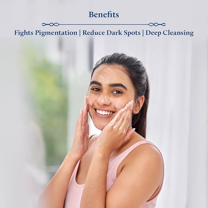 Blue Nectar Rice Water Face Wash with 2% Kojic Acid for Pigmentation | Face Cleanser for Oily, Dry & Sensitive Skin | Face Wash for Women & Men (11 Herbs, 3.4 Fl Oz)