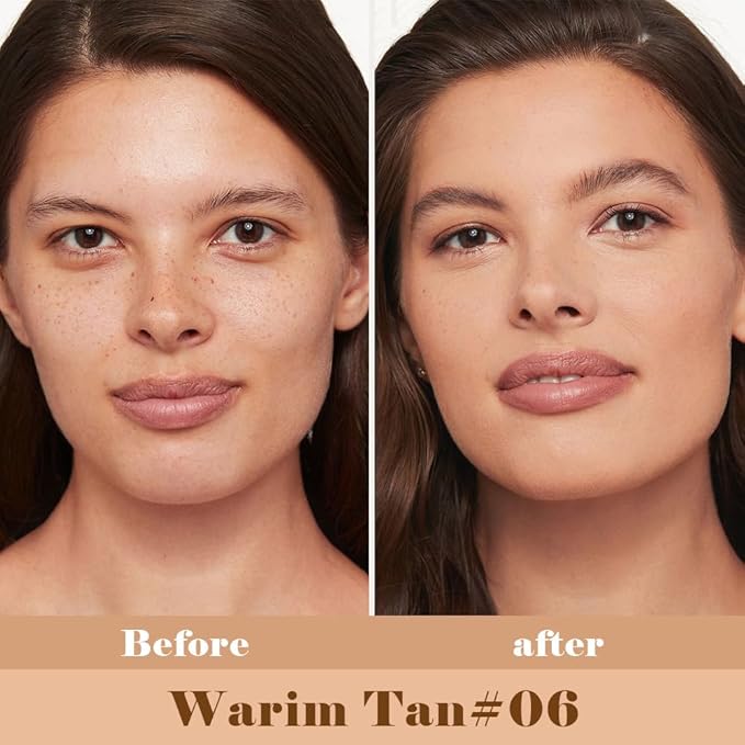 Liquid Concealer for Older Women, Under Eye Brightener Full Coverage Concealer for Dark Circles, Spots, Lightweight Waterproof Foundation Makeup, Vegan & Cruelty-Free, 06 Warm Tan