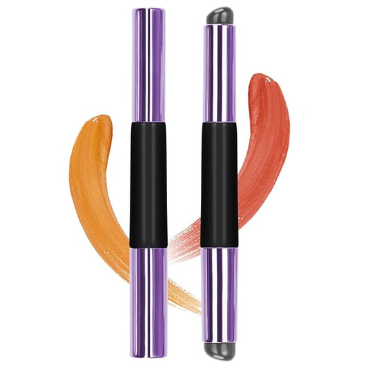 Unaone Silicone Lip Brush - Double-ended Premium Silicone Lip Applicator with 2 Lids, Makeup Brush for Lip Clay, Lip Balm, Lip Gloss, Lip Glaze, Concealer, Smudge (1 PCS)