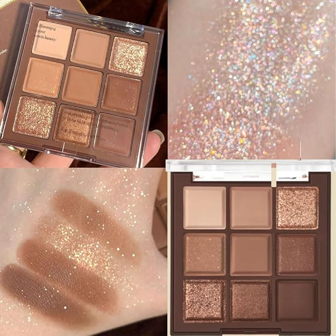 Neutral Brown Eye Shadow palette, Rose Gold Dark Brown Highly Pigmented Eyeshadow Palette,Matte Shimmer Nude Beige Eyeshadow Palette contour Makeup Long Lasting eyeshadow for woman