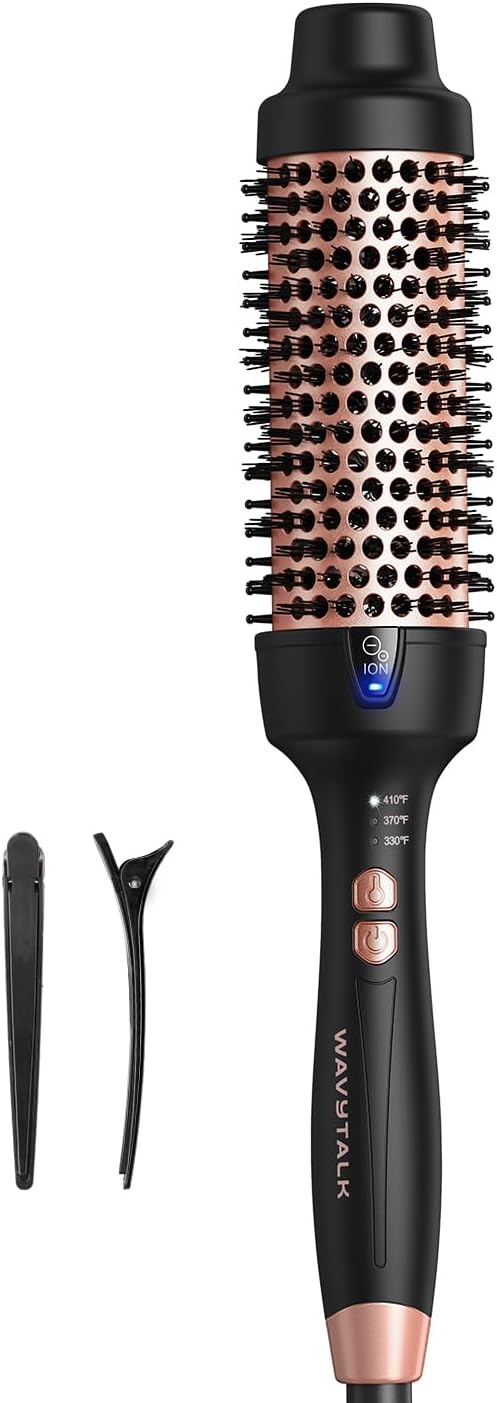 Wavytalk Thermal Brush, 1.7 Inch Blowout Express Blowout Brush, Negative Ion Technology for Creating Smooth Relax Blowouts, Give The Hair Body and Shine, Rose Gold