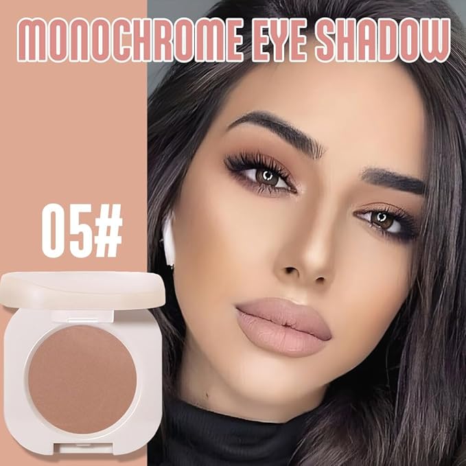 Matte Eyeshadow Monochrome, Dark Nude Eye Shadow Makeup, Neutral Matte Pressed Powder, Single Vegan Eyeshadow, Highly Pigmented Natural Eyeshadow Palette, Single Long Lasting Deep Nature Eye Make 05#
